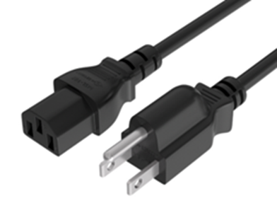 A picture showing a common type of NEMA plugs: 5-15